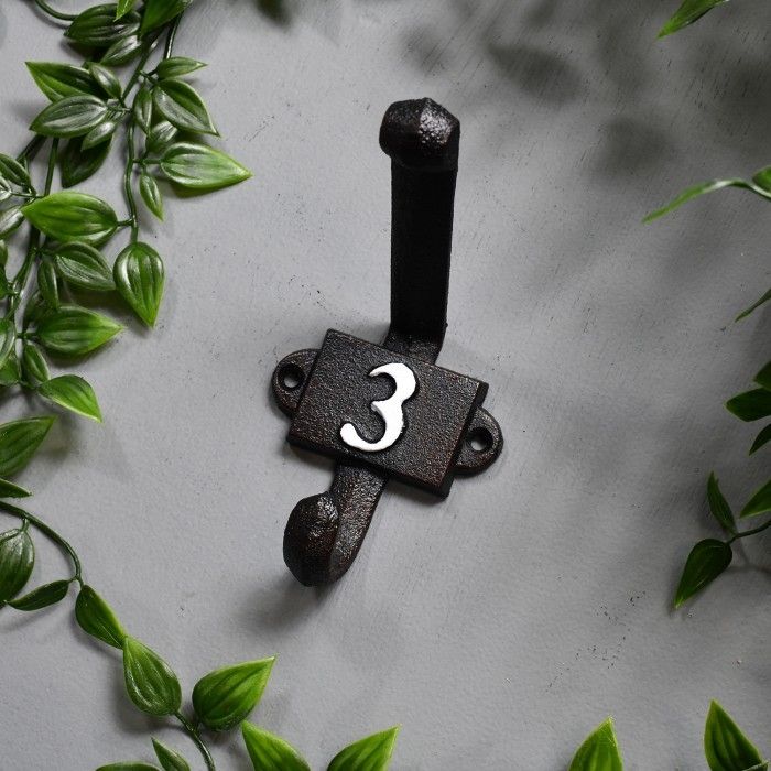 Cast Iron Number 3 Coat Hook