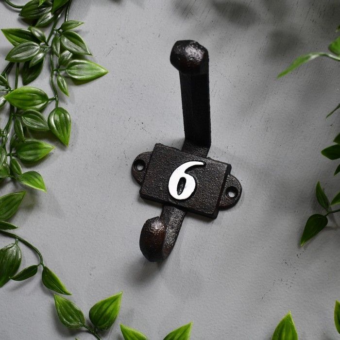 Cast Iron Number 6 Coat Hook