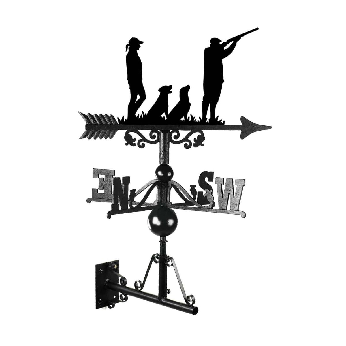 Cast Iron & Steel "Labrador Pair with Couple" Game Season Weathervane Mounted