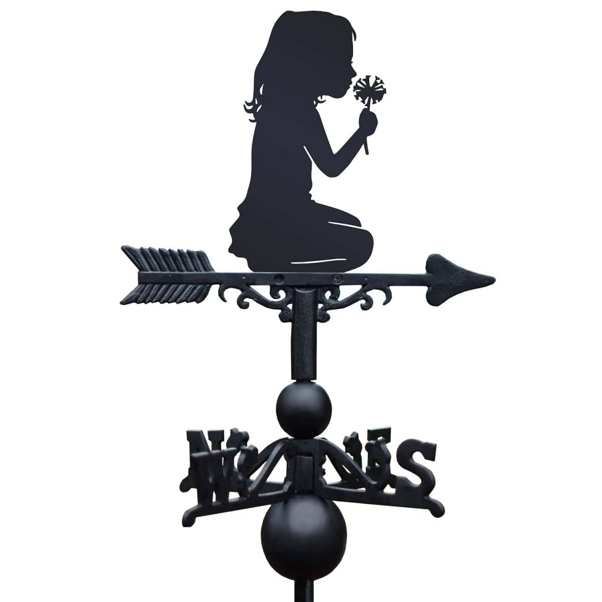Close-Up of Cast Iron & Steel Child Silhouette Weathervane