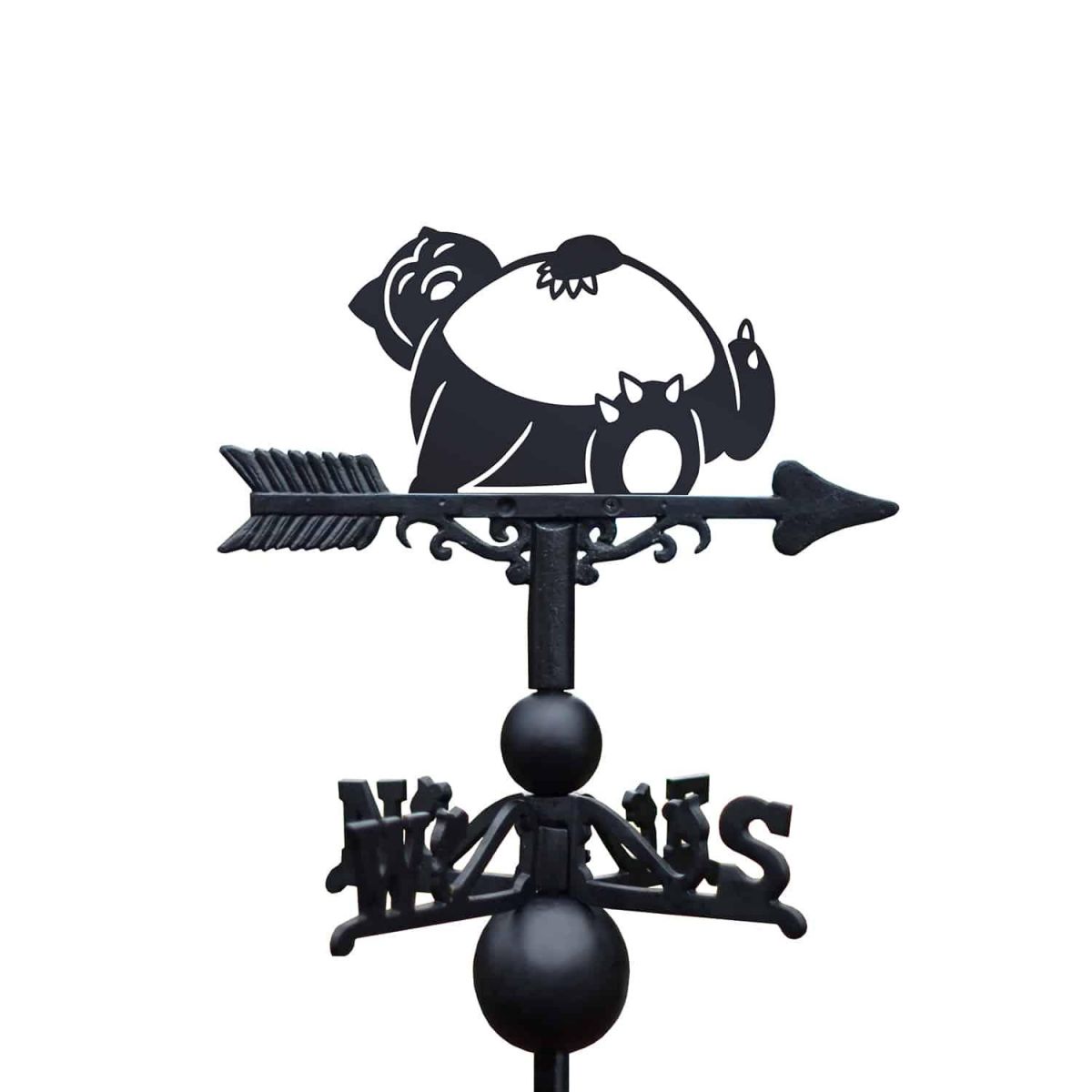 Cast Iron & Steel First Evolution Giant Monster Weathervane on White Background