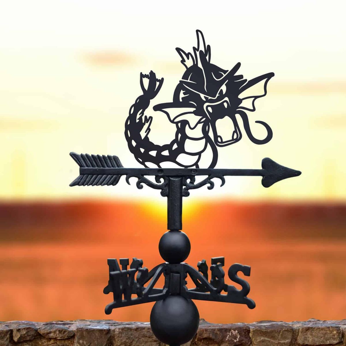 Cast Iron & Steel Weathervane with Generation I Water Creature Motif