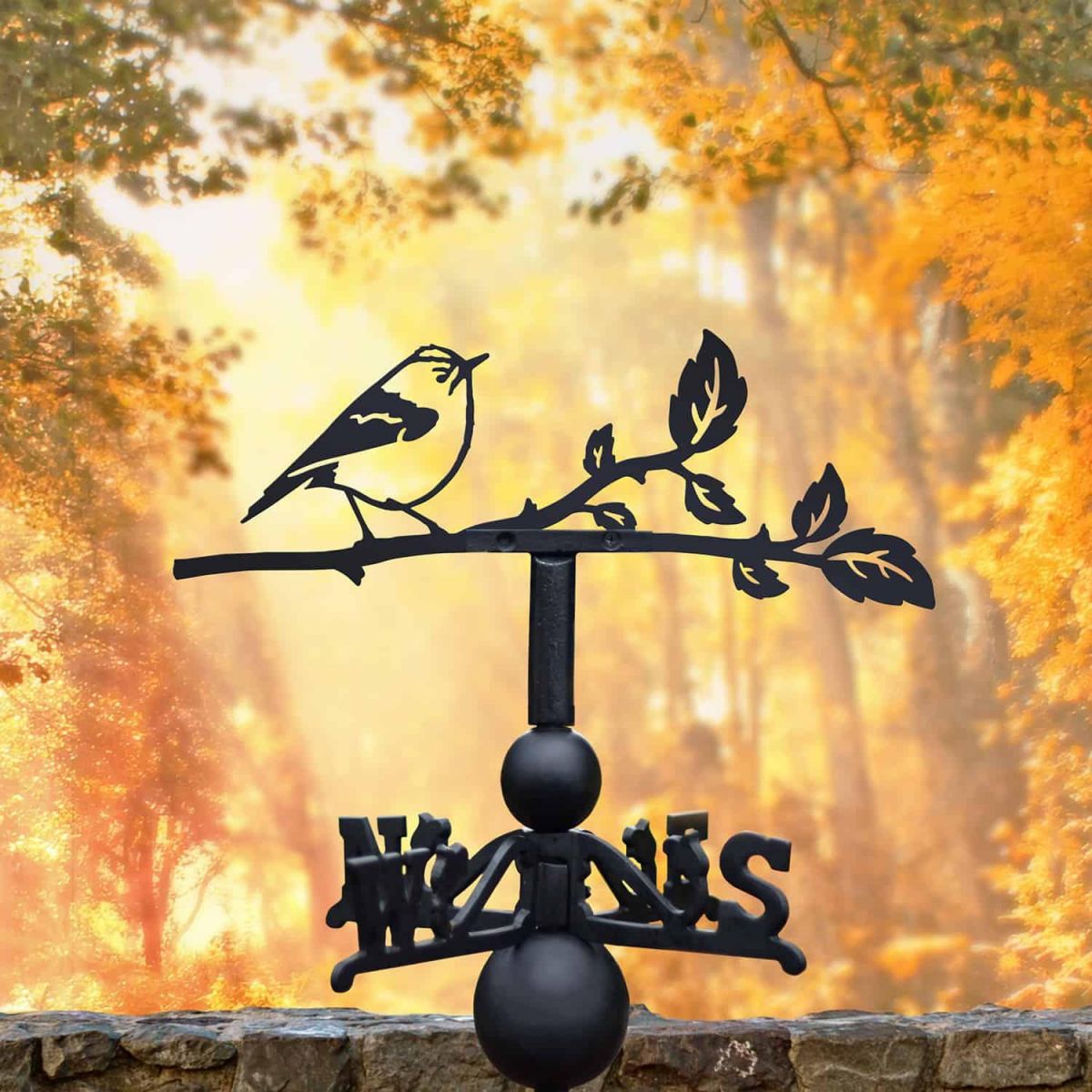 Cast Iron & Steel Goldcrest Weathervane in Situ
