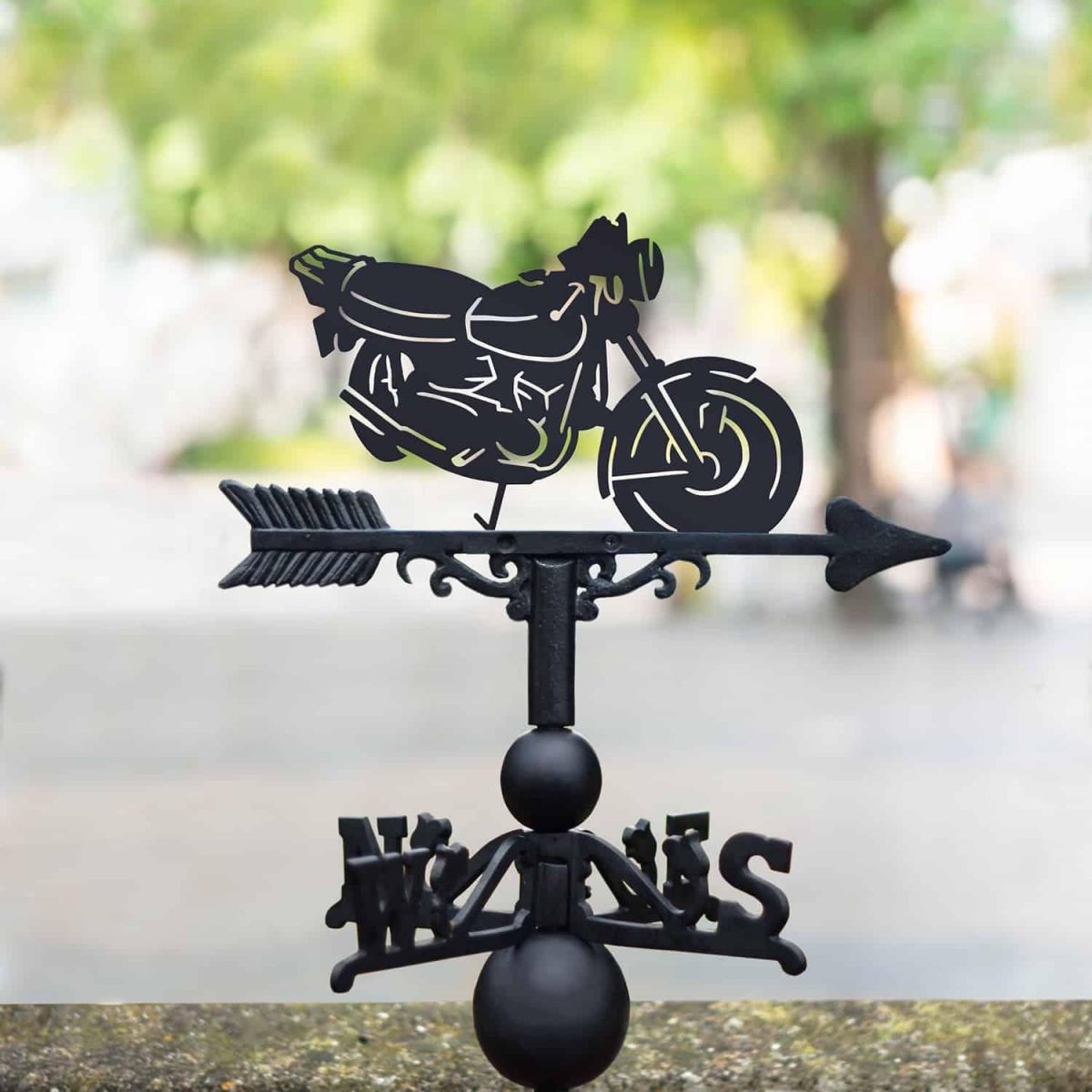 Cast Iron & Steel Weathervane with Hyosung GT250 Motorbike Motif