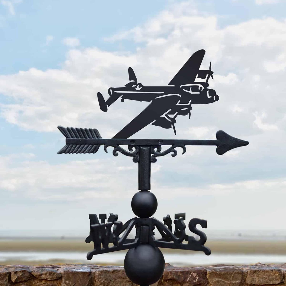 Cast Iron & Steel Lancaster Bomber Weathervane