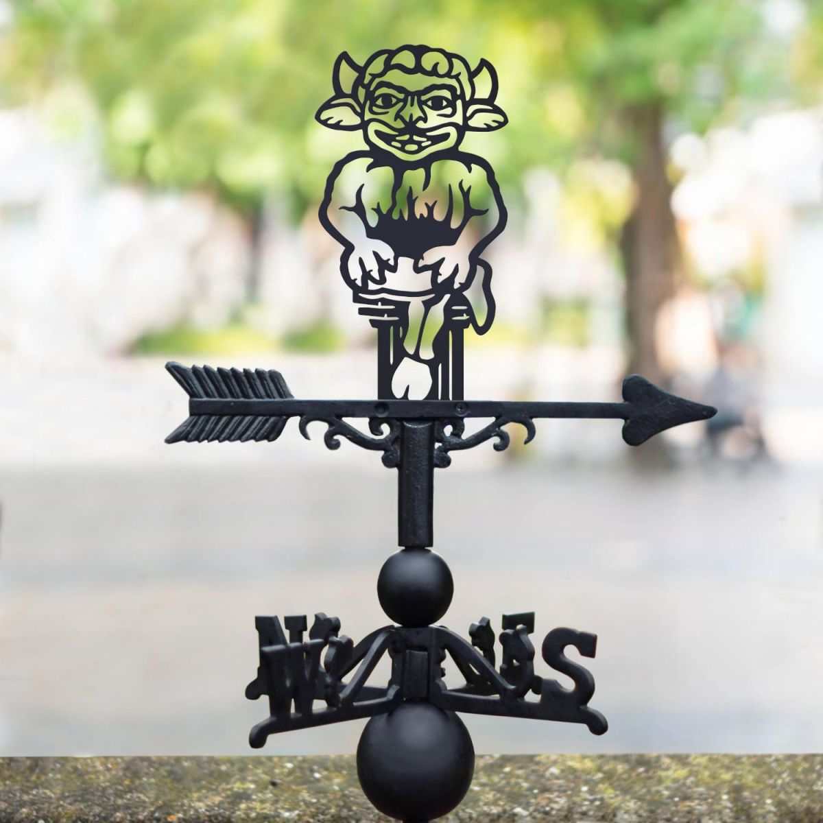 Cast Iron & Steel Weathervane with Lincoln Imp Topper