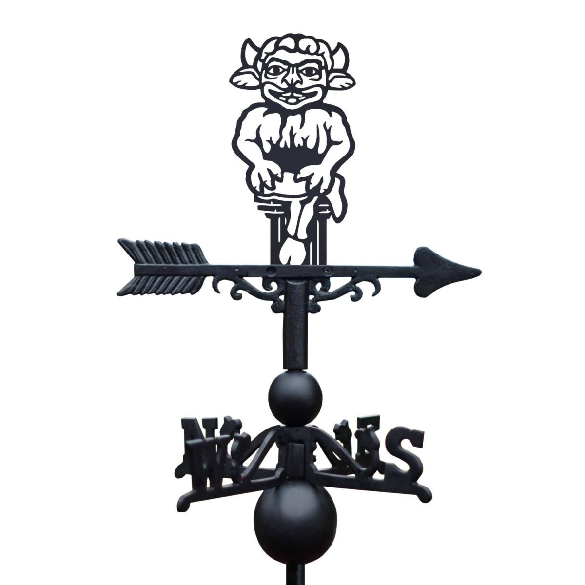 Cast Iron & Steel Lincoln Imp Weathervane on White Background
