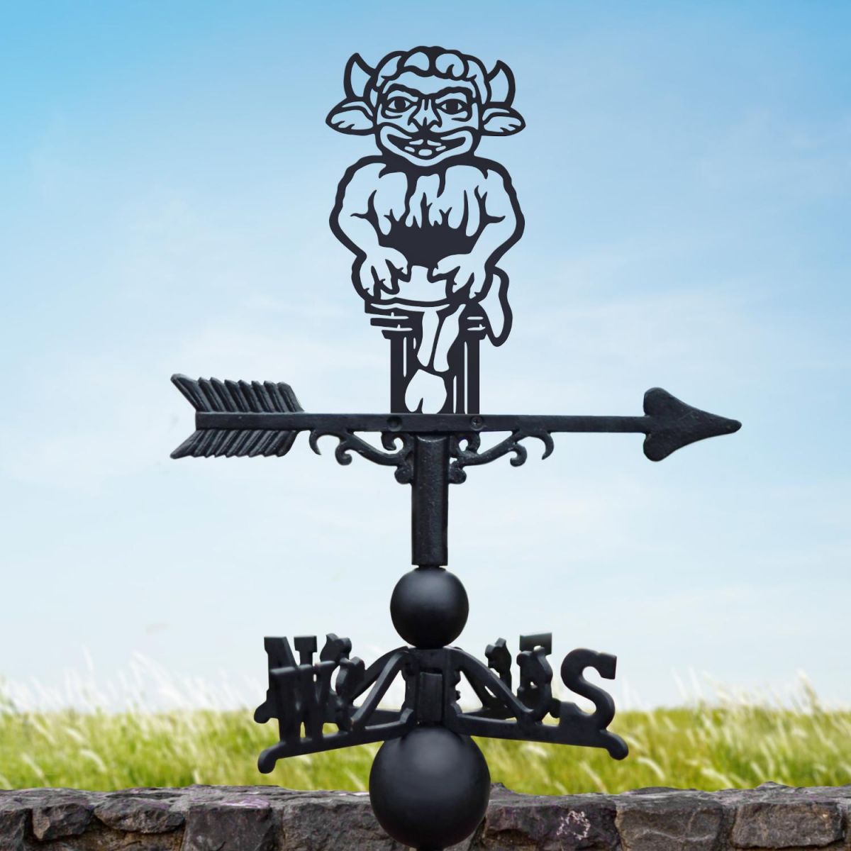 Cast Iron & Steel Weathervane with Lincoln Imp Motif