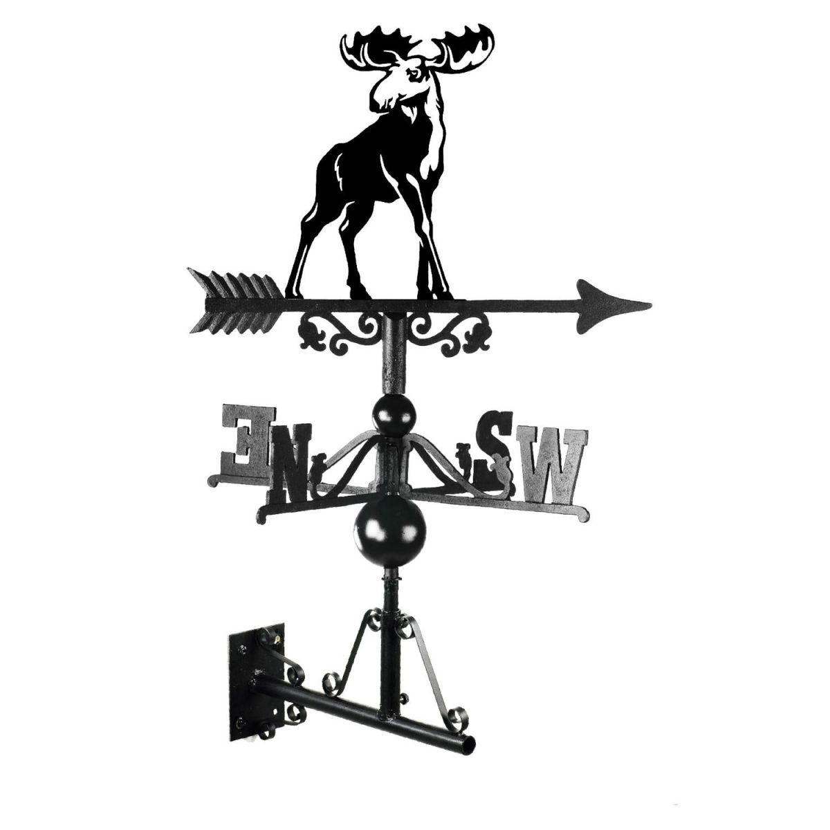Cast Iron & Steel Moose Weathervane Mounted
