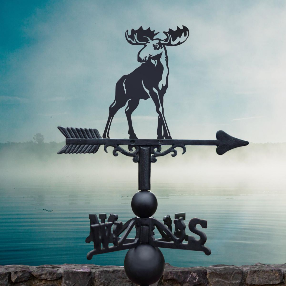 Weathervane with Moose Topper in Situ