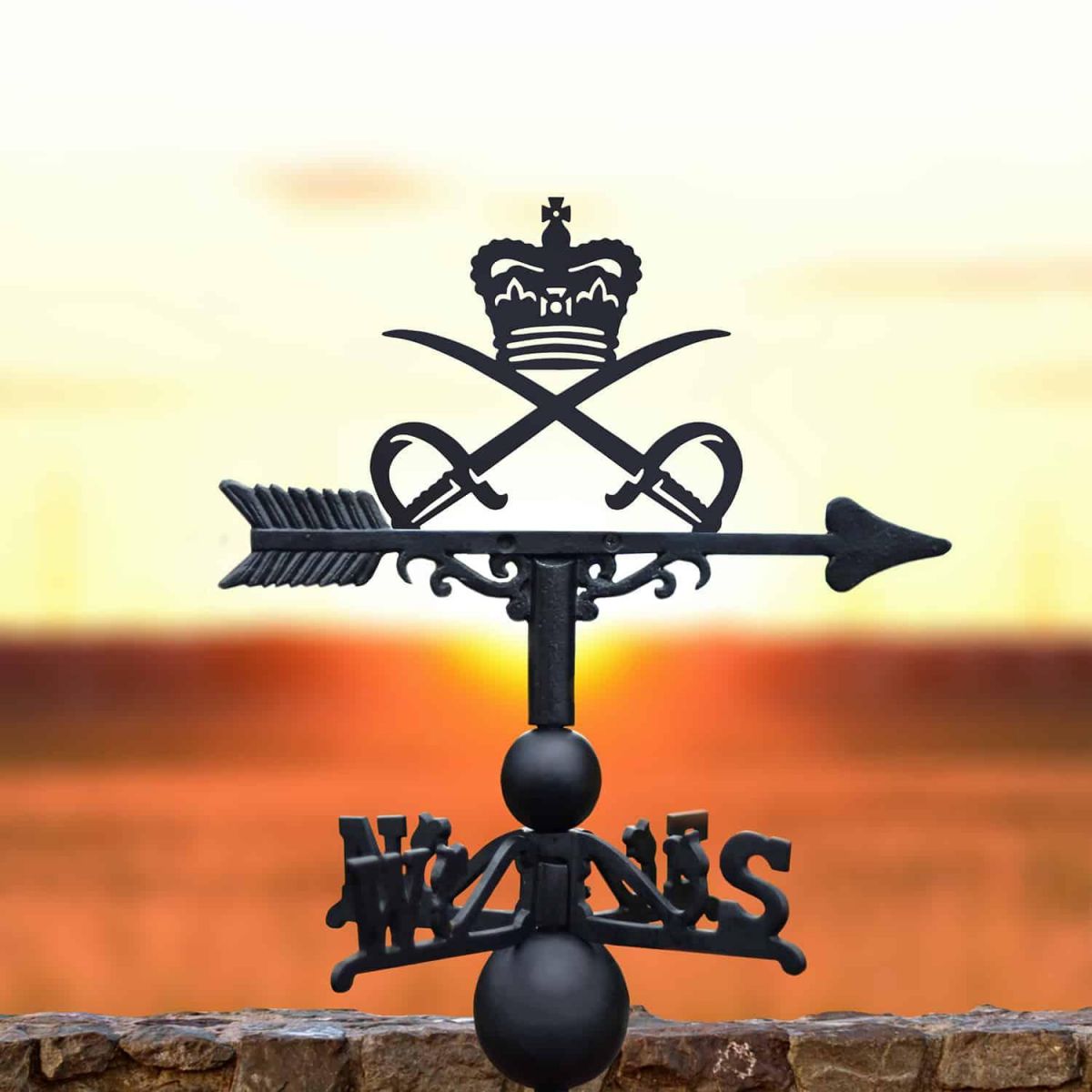 Cast Iron & Steel Royal Army Physical Training Corps Weathervane in Situ