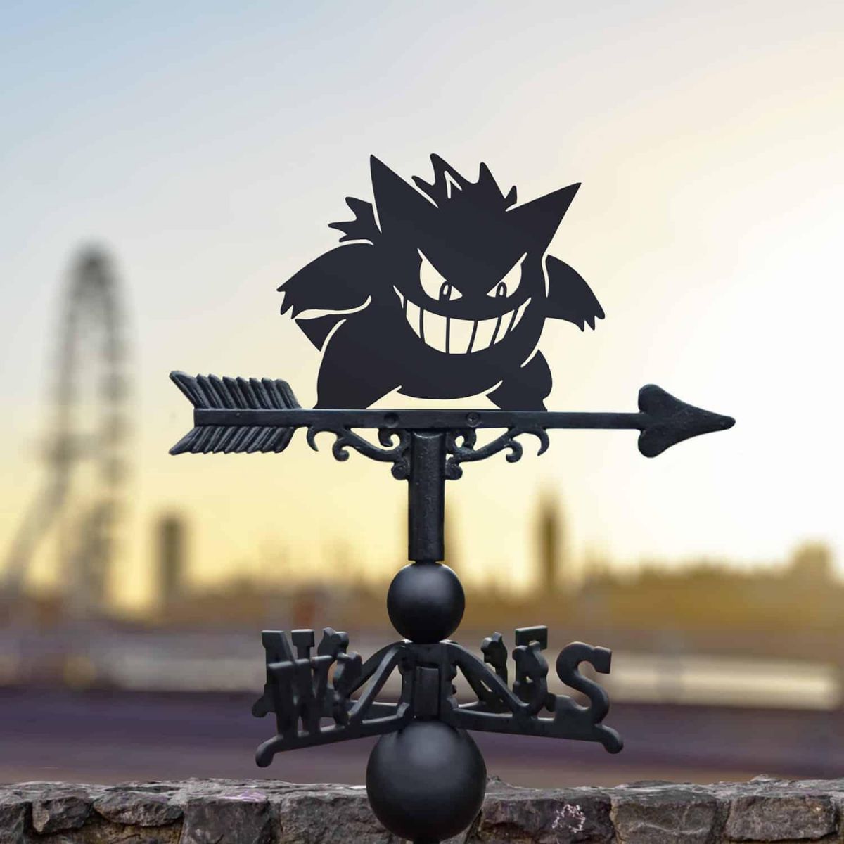 Cast Iron & Steel Weathervane with Second Evolution Purple Monster Motif