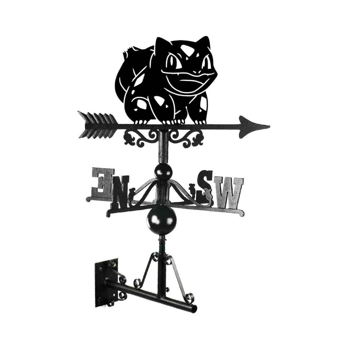 Cast Iron & Steel Unevolved Cartoon Amphibian Character Weathervane Mounted