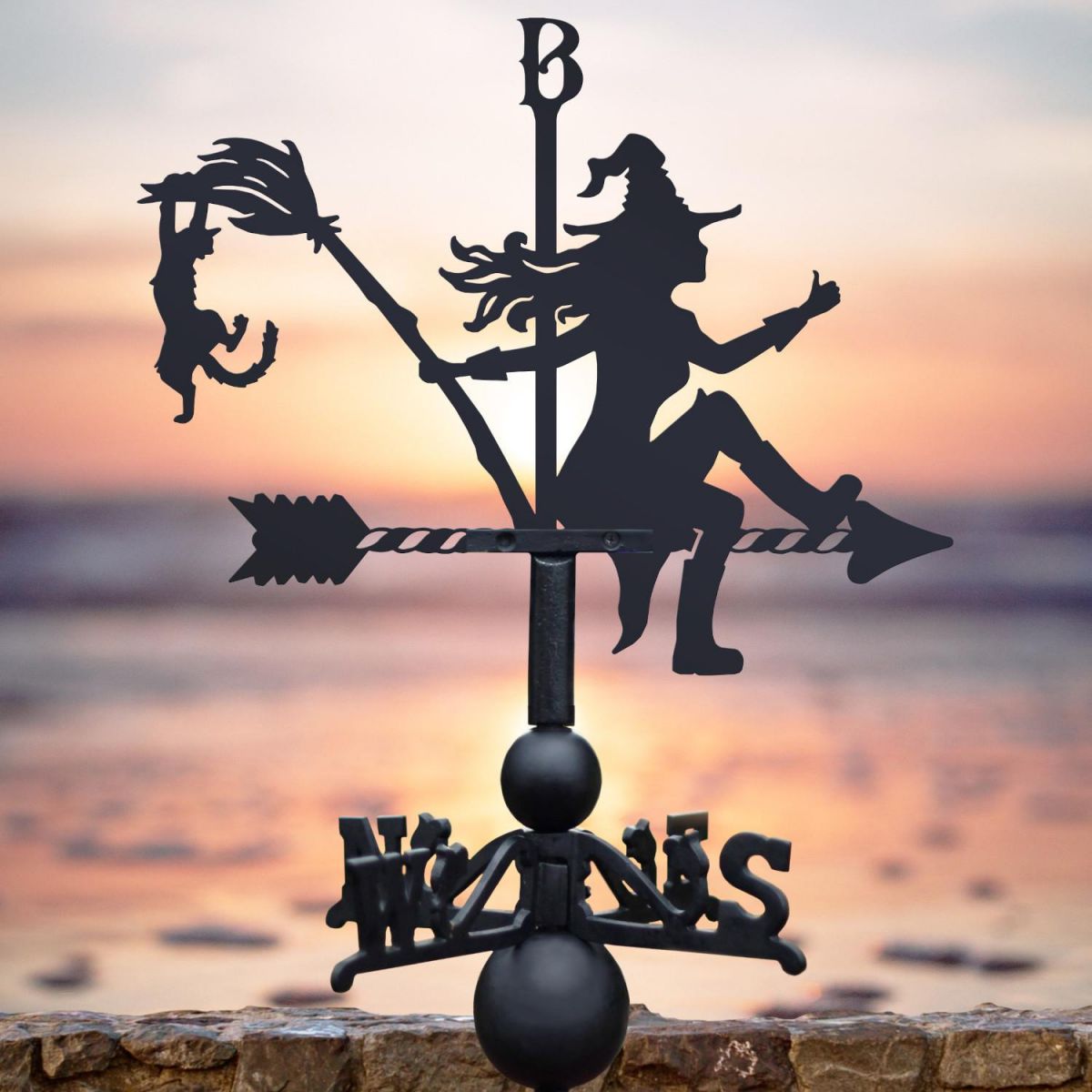 Weathervane with Witch & Cat Topper