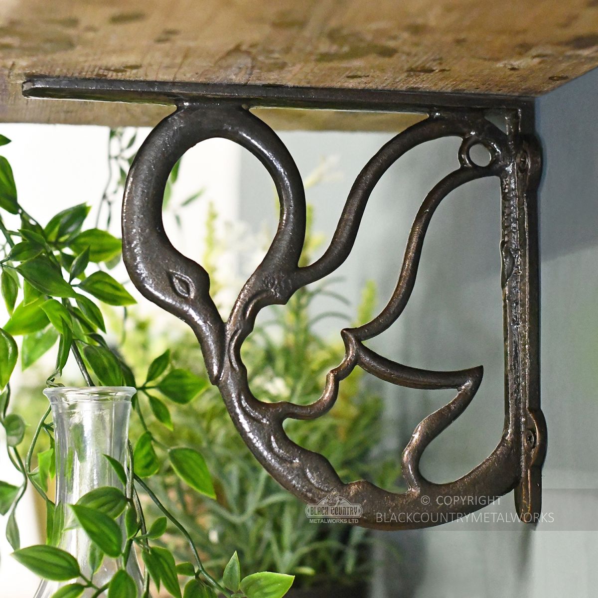 Swan Design Shelf Bracket Created From Cast Iron