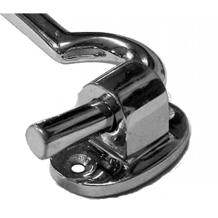 Close-up of the Bright Chrome Extra Long Cabin Hook