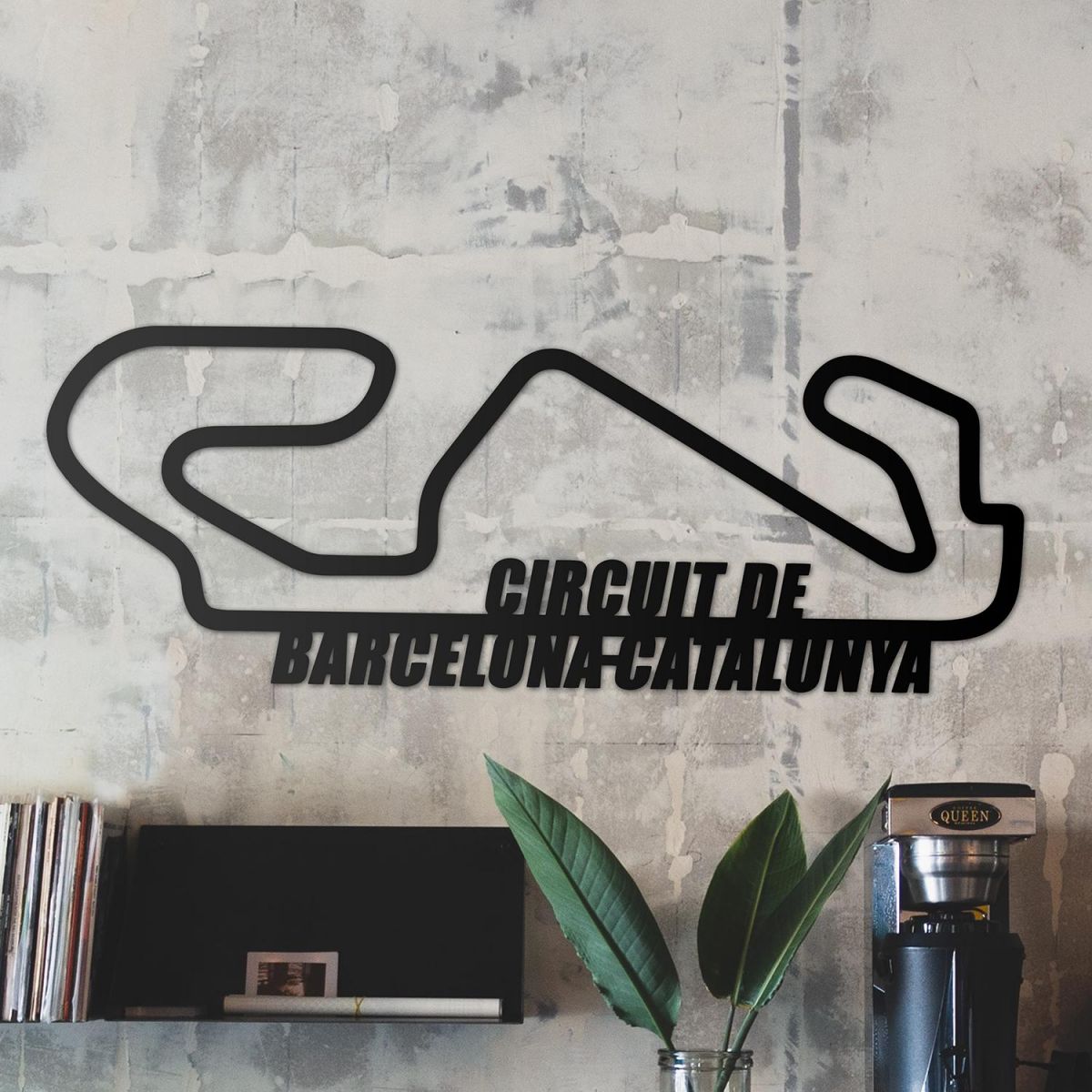 The Circuit de Barcelona-Catalunya Racing Track Wall Art in the Living Room