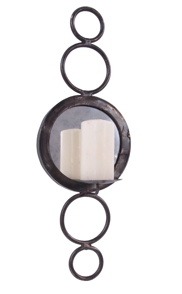 "Hempstead Court" Circular Design Mirror Candle Holder
