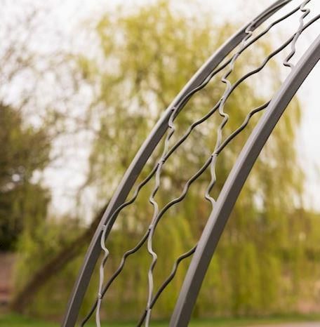 Close-up of the Detail on the Circular Grey Rose Arch