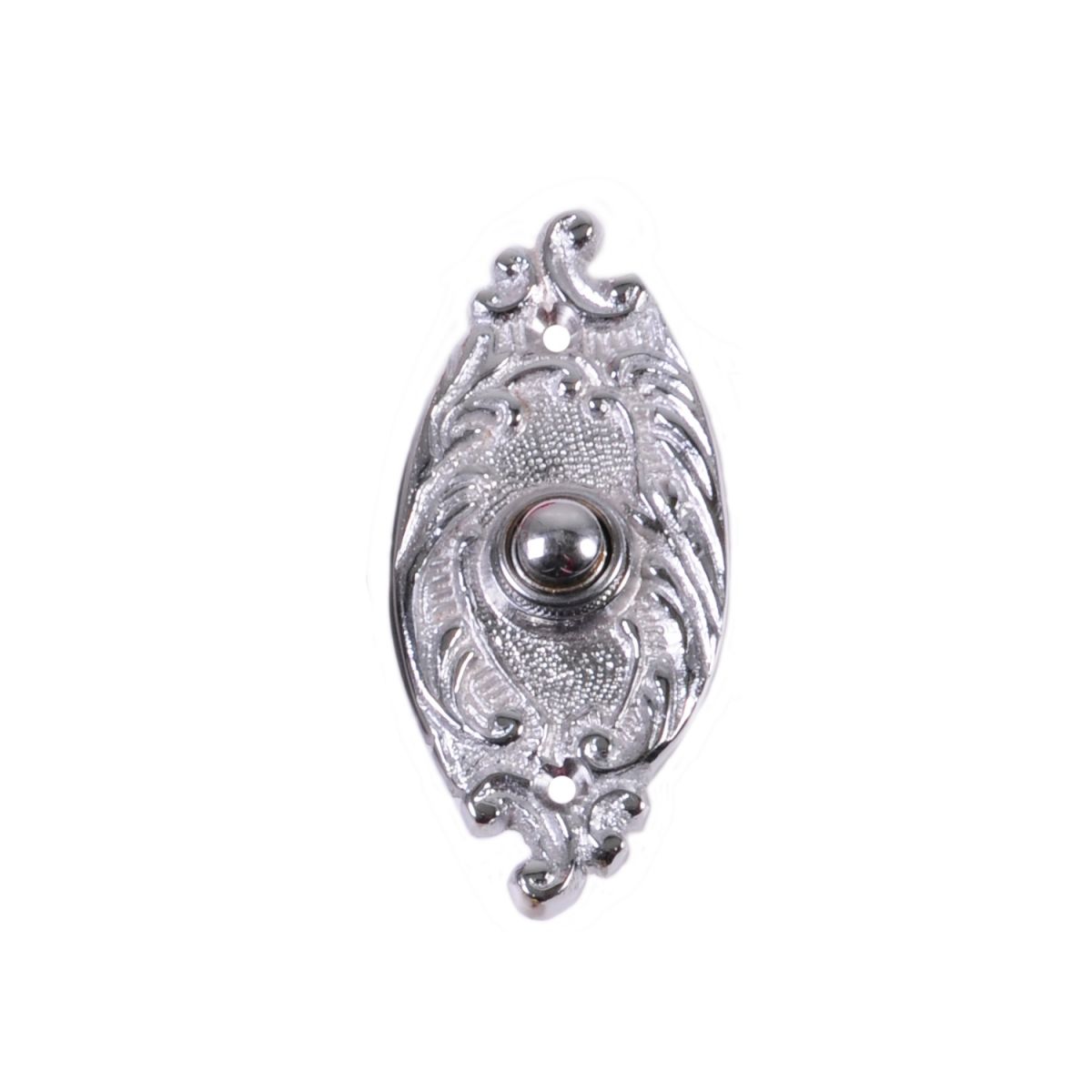 Clarice Oval Bright Chrome Ornate Bell Push 