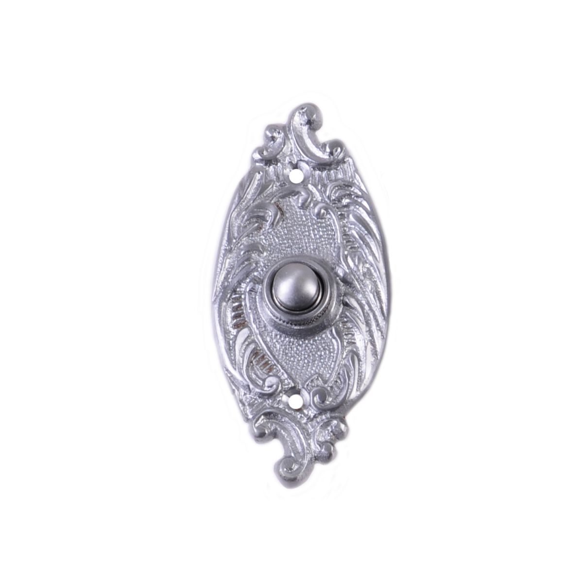 Clarice Oval Satin Chrome Ornate Bell Push 