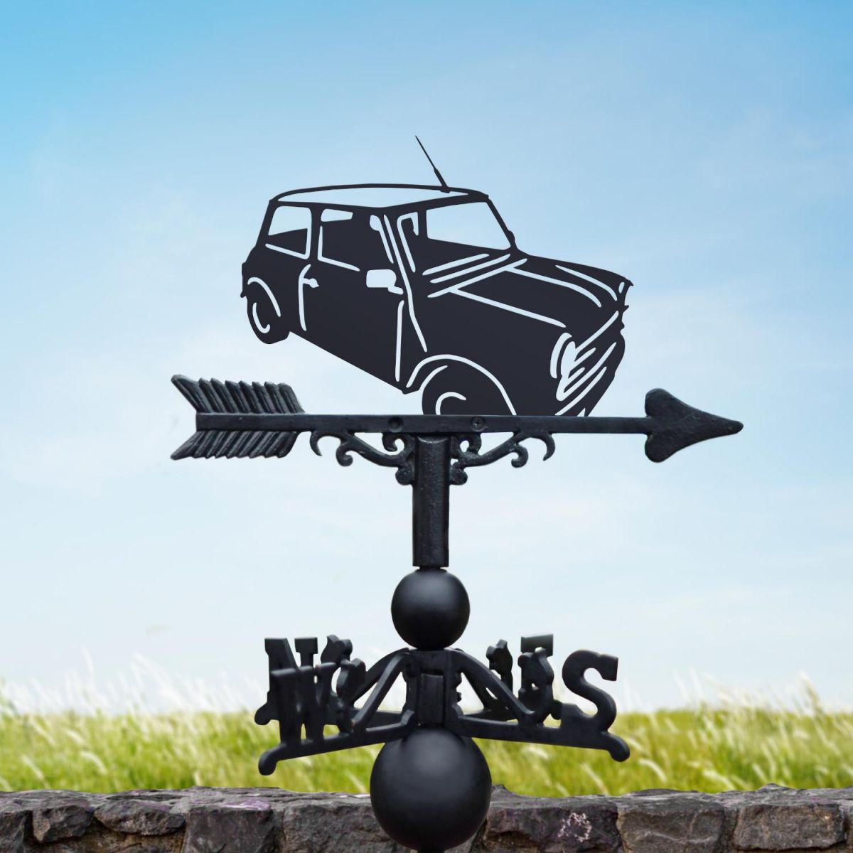 Classic mini weathervane on a sunny day