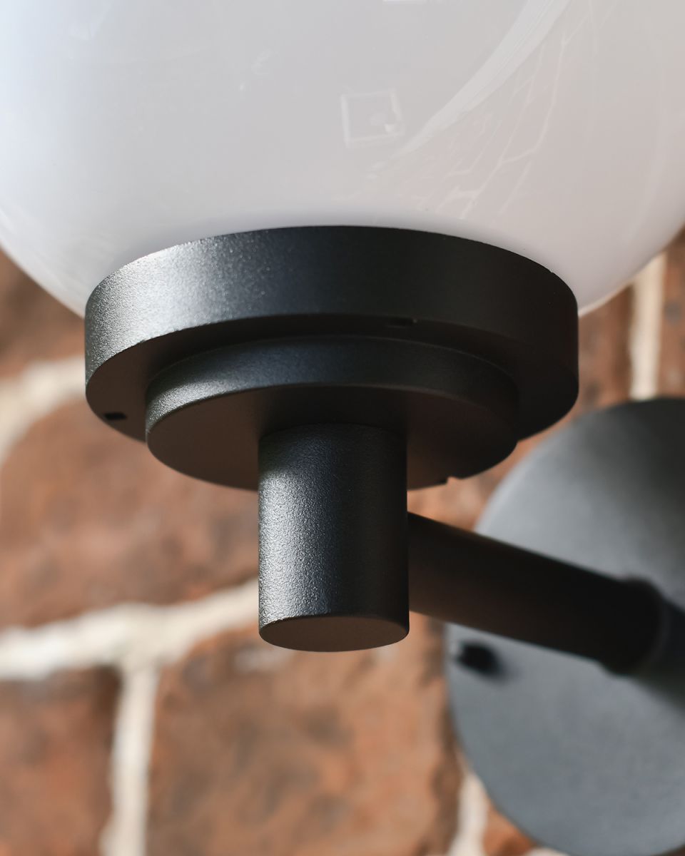 Close-up of the Matt Black Finish on the Wall Light