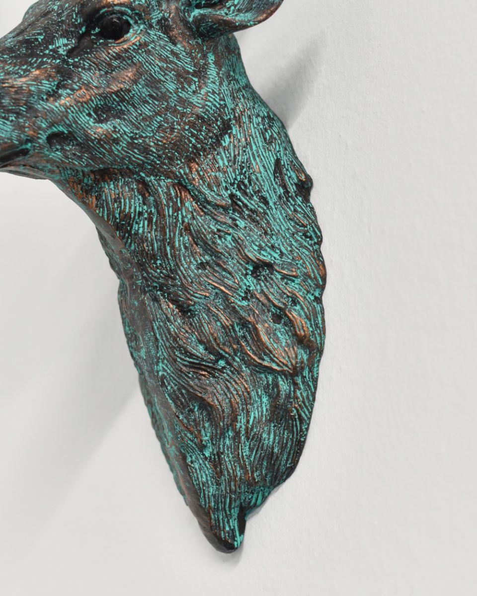 Close Up Of The Intricate Details On The Stag Wall Art 