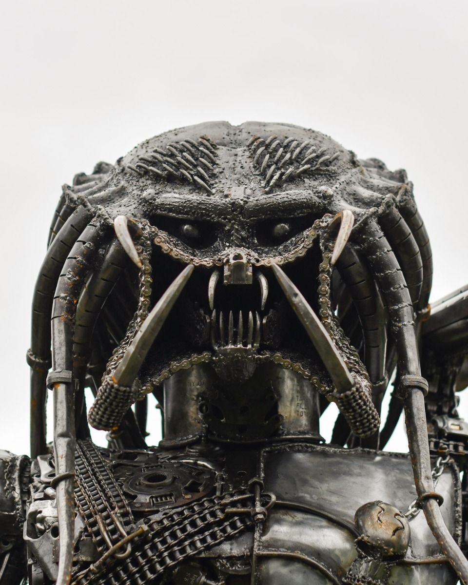 Close Up Of Recycled Metal Alien 