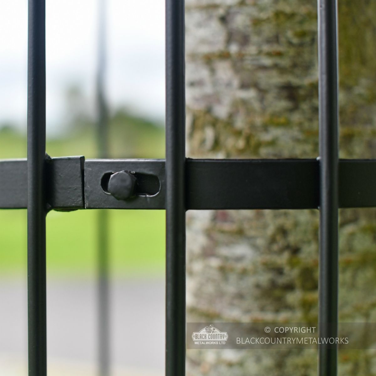 Close Up Of Black Iron Tree Guard