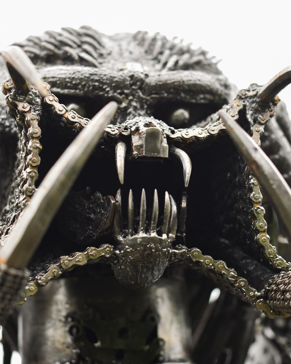 Close Up Of Recycled Metal Alien 