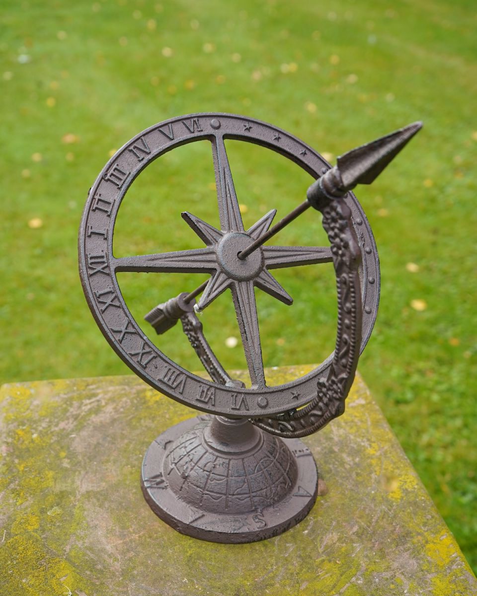Rustic Metal Altair Armillary On Stand 