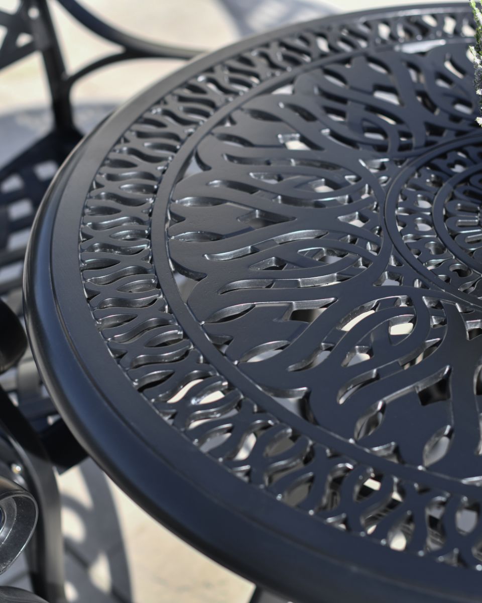 Details On The Aged Black Farleigh Furniture Set