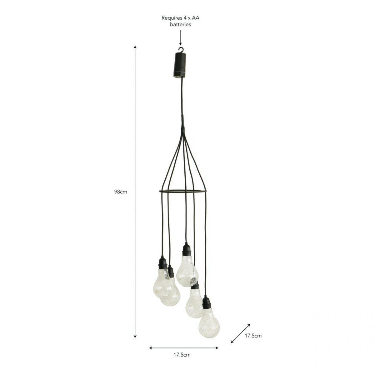 Dimensions of the Cluster Bulb Lights
