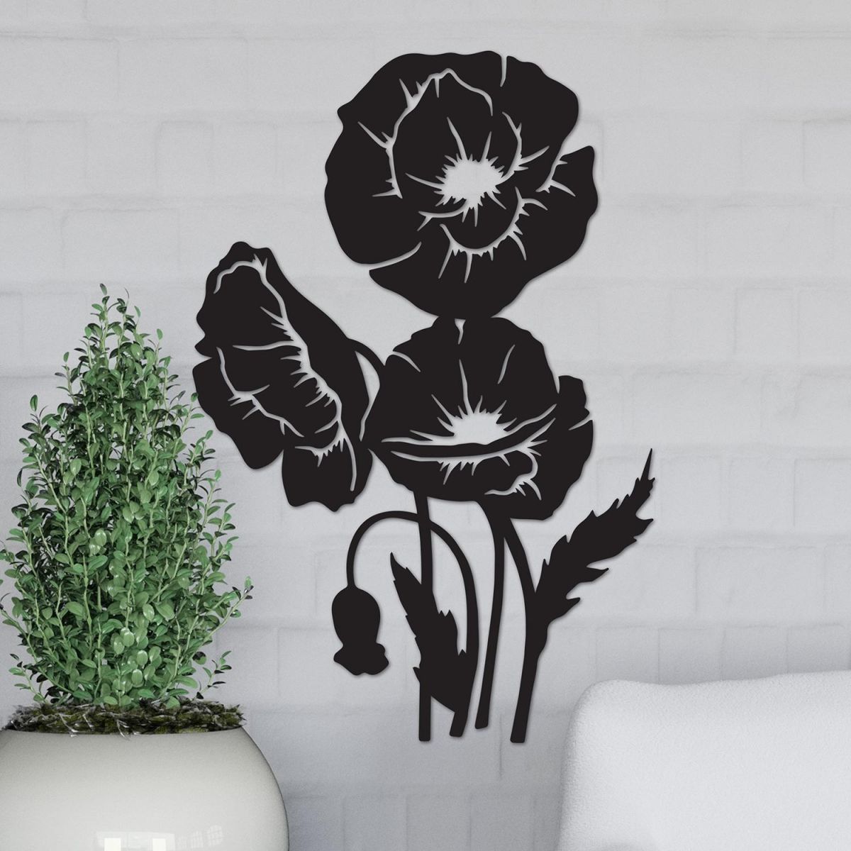 Cluster of Poppies Wall Art in Situ