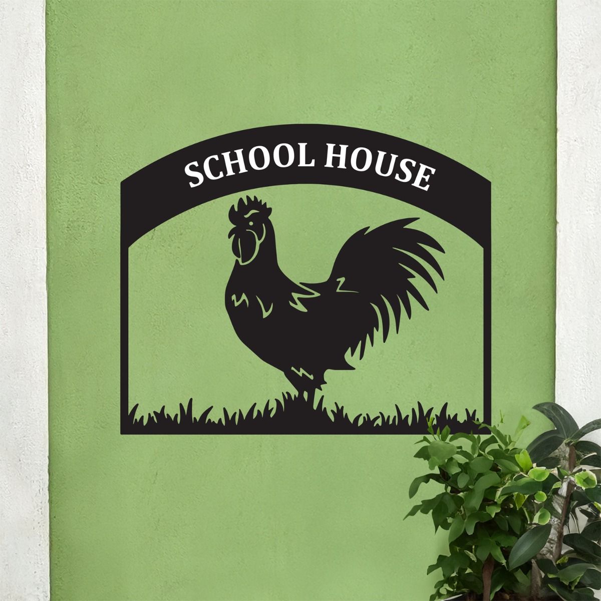 Steel Cockerel House Name Sign