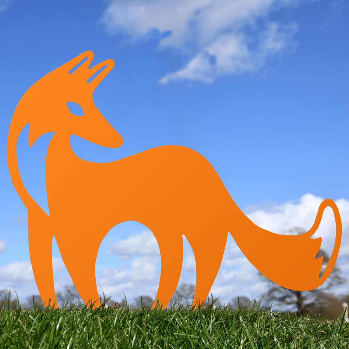 Contemporary Fox Silhouette in Orange 