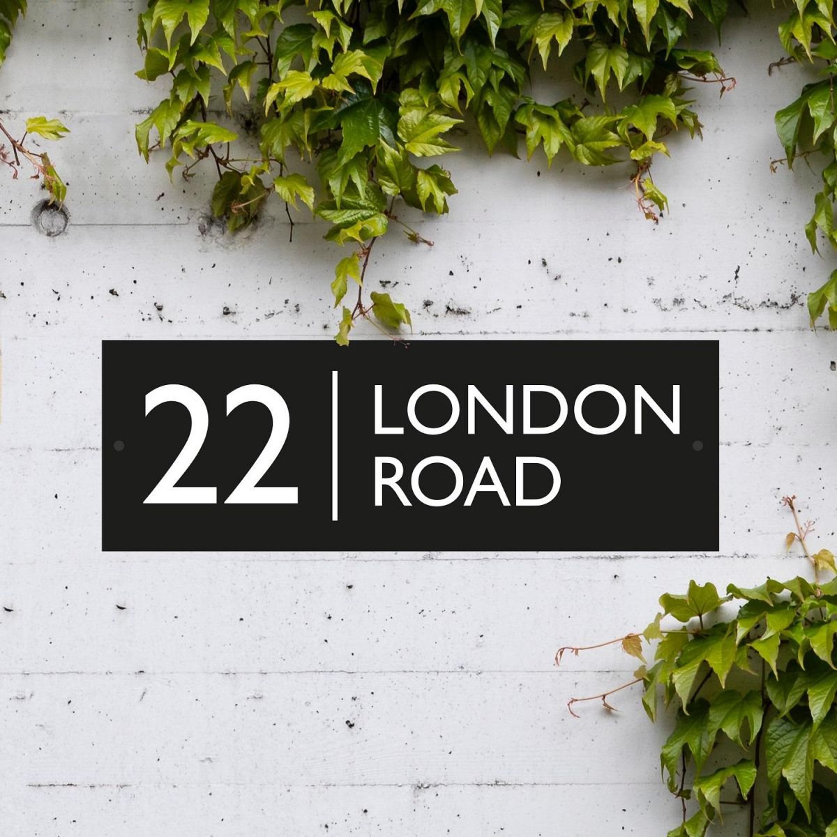 Black House Name Sign in Rectangular Shape