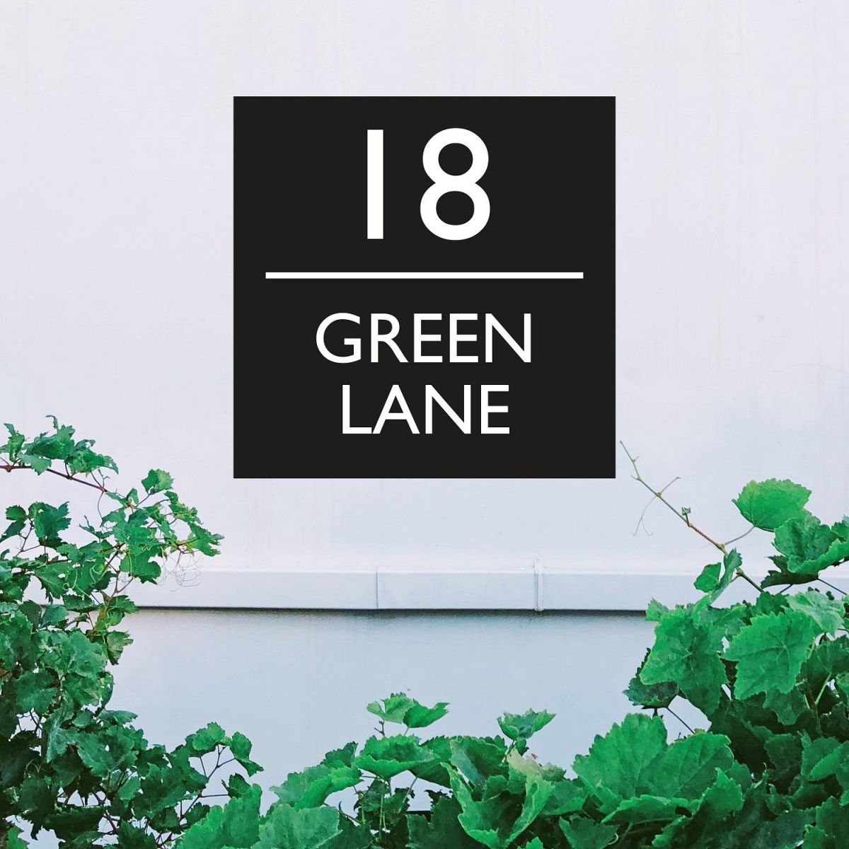 Contemporary Square House Name Sign