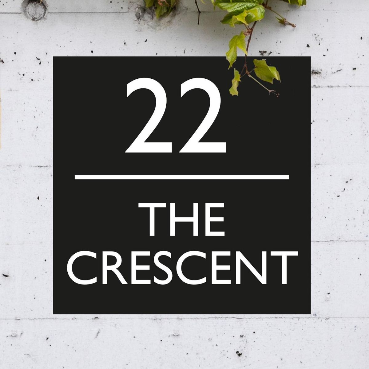 Contemporary Square Iron House Name Sign 
