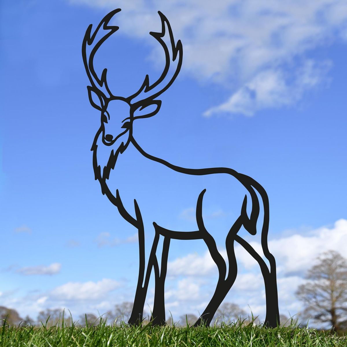 Black Contemporary Stag Iron Silhouette in Situ