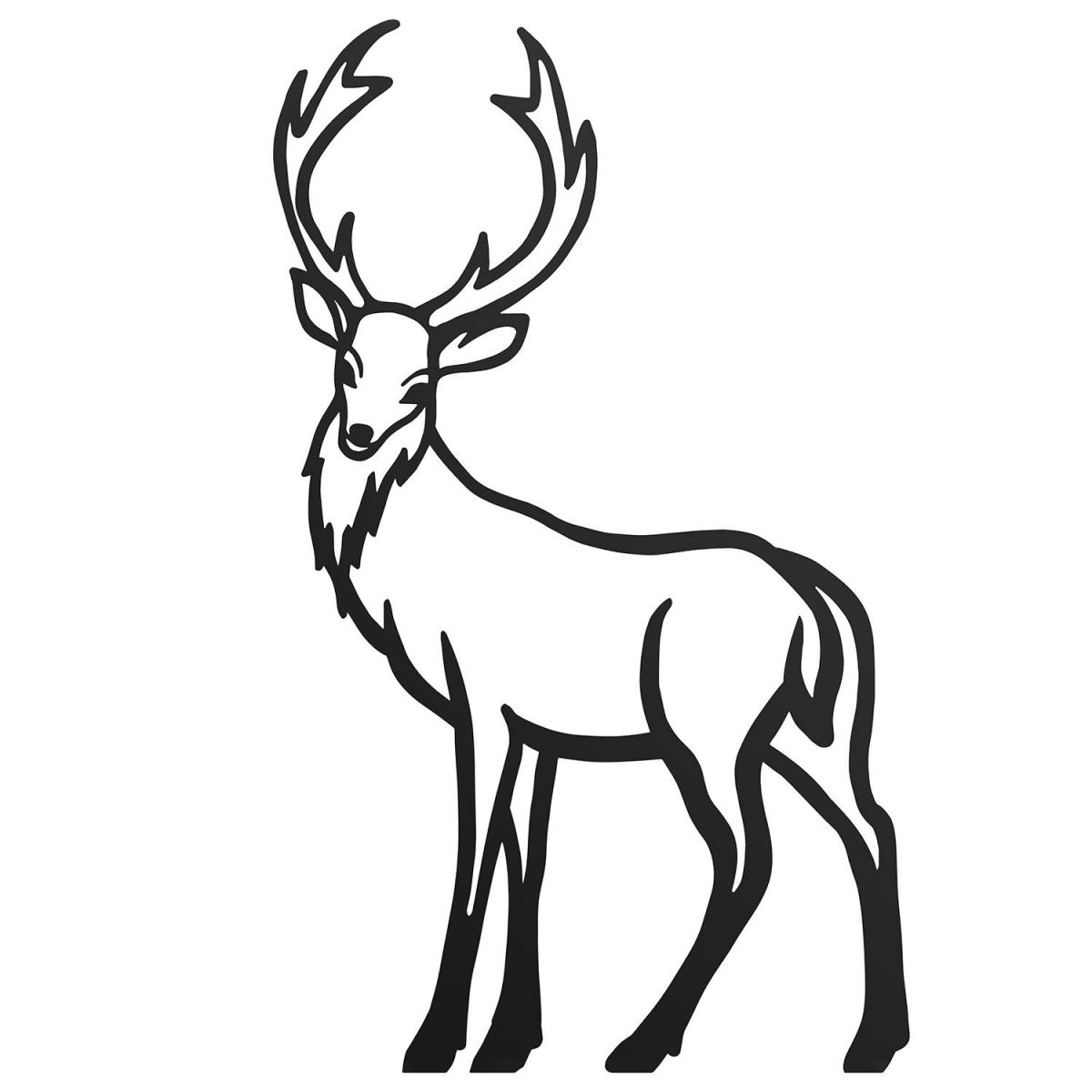 Contemporary Stag Iron Silhouette in Black 