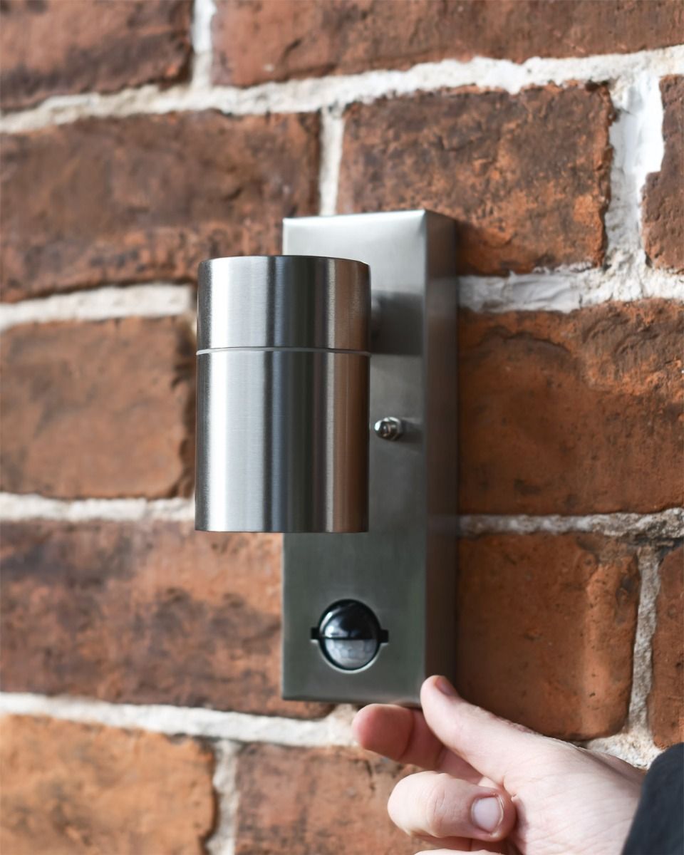 Contemporary Stainless Steel Outdoor Wall Light Scale Shot 