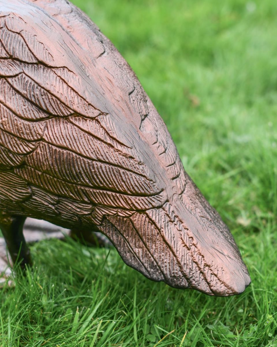 Open Beak Swan Sculpture close up of tail