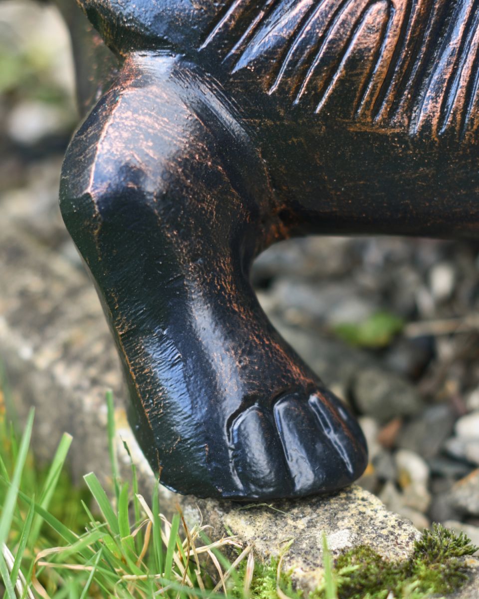 Copper and bronze aluminium tortoise garden sculpture foot