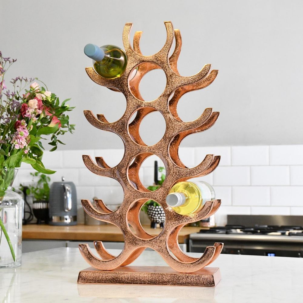 Copper "Branches" 15 Bottle Wine Rack 