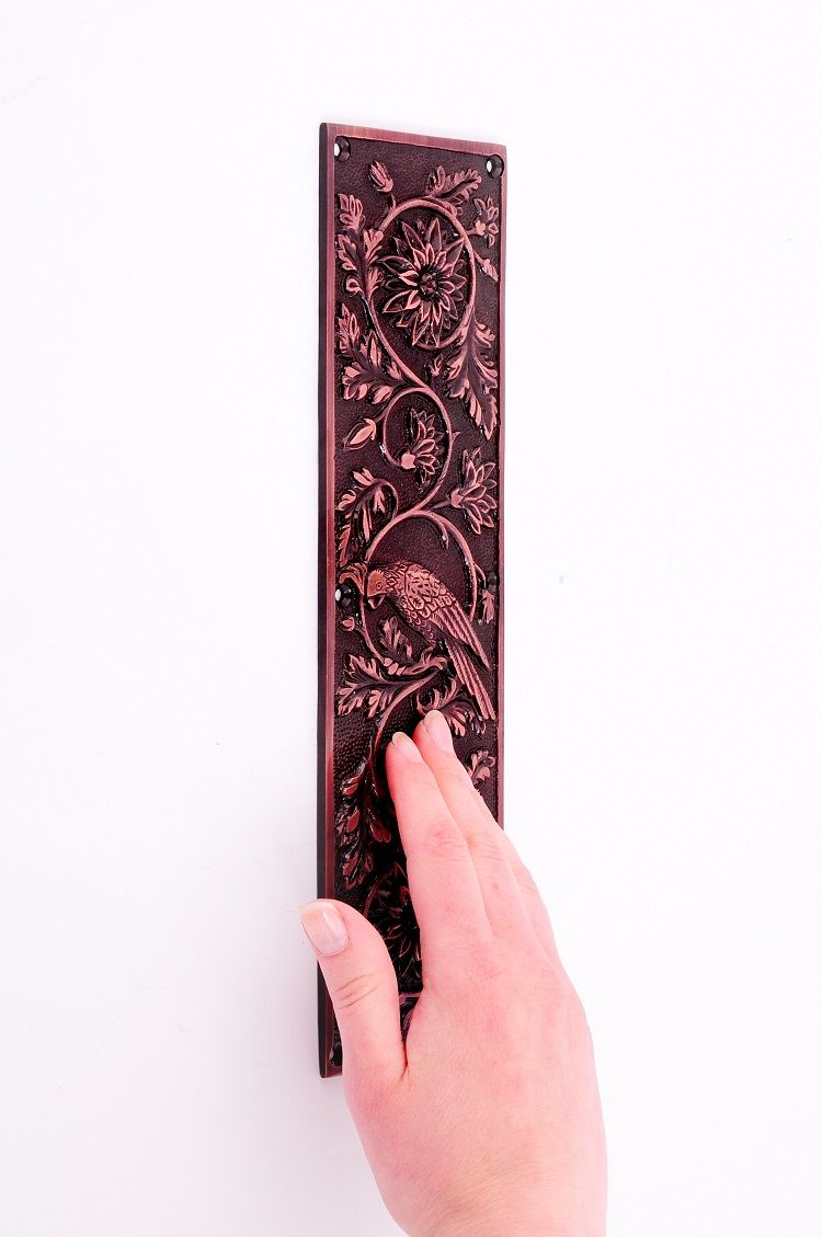“Brigand Abbey” Solid brass ornate fingerplate