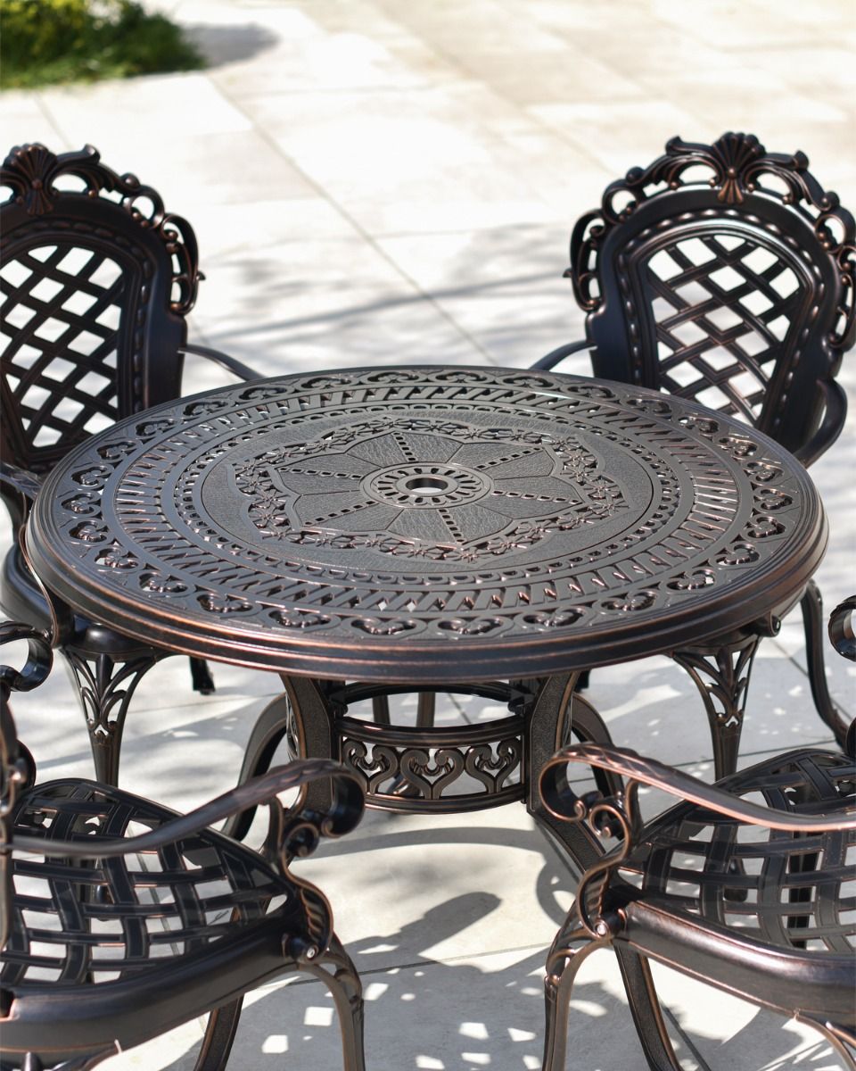 Decorative Copper Table and Chairs