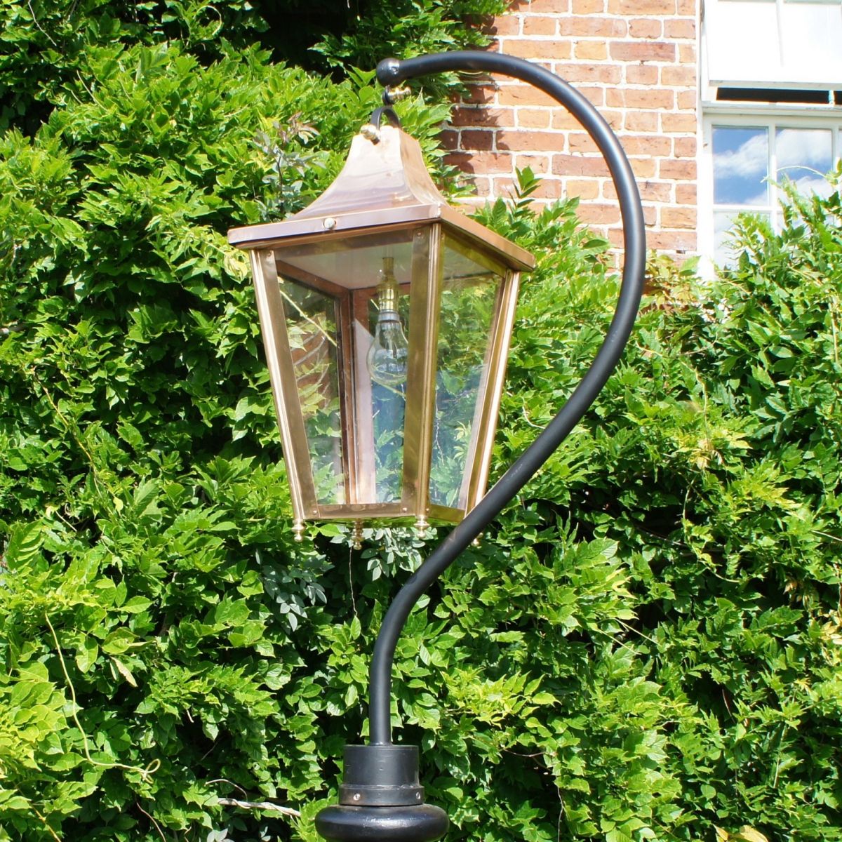 Large Copper Swan Neck Lantern