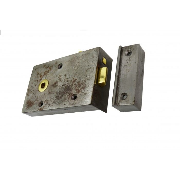 Cast Iron Rim Lock With Brass Draw Bolt